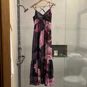 Purple and Pink Express Floral Maxi Dress